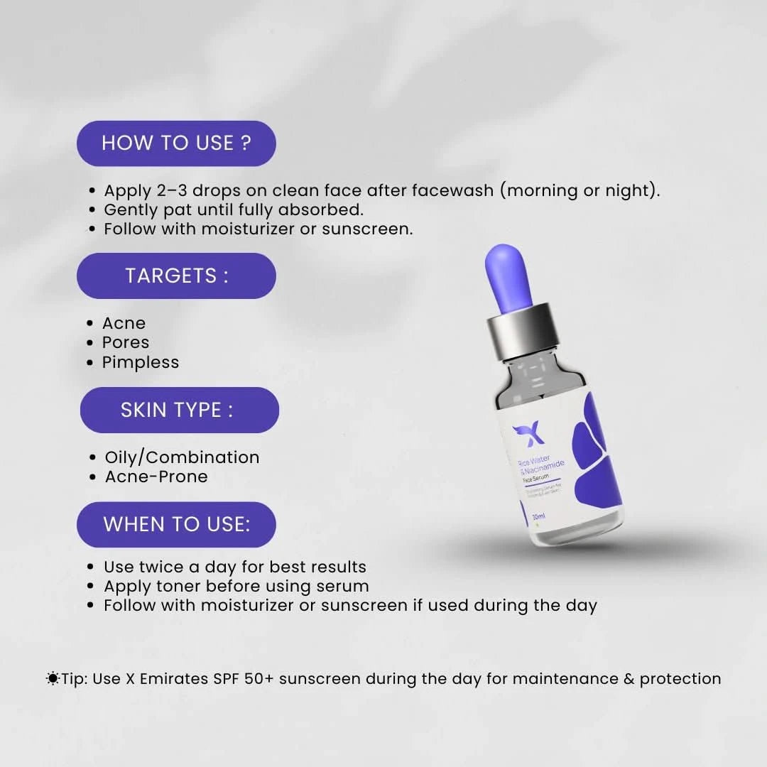 Rice Water & Niacinamide Serum - Xemirates